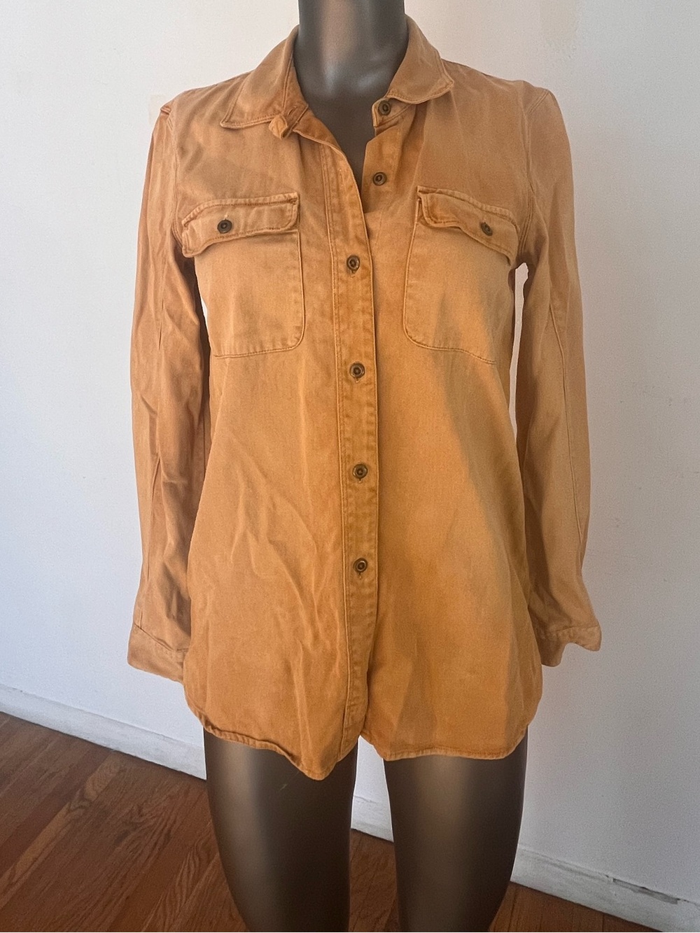 Madewell Mustard Button-Front Utility Shirt